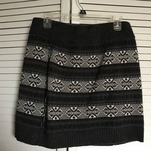 Grey and white sweater mini skirt